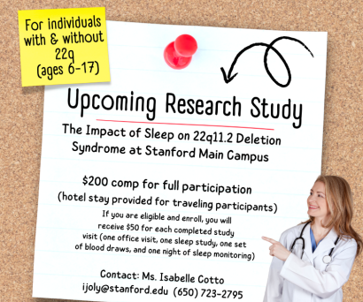 Thumbnail for The Impact of Sleep on 22q11.1 Deletion Syndrome at Stanford Main Campus